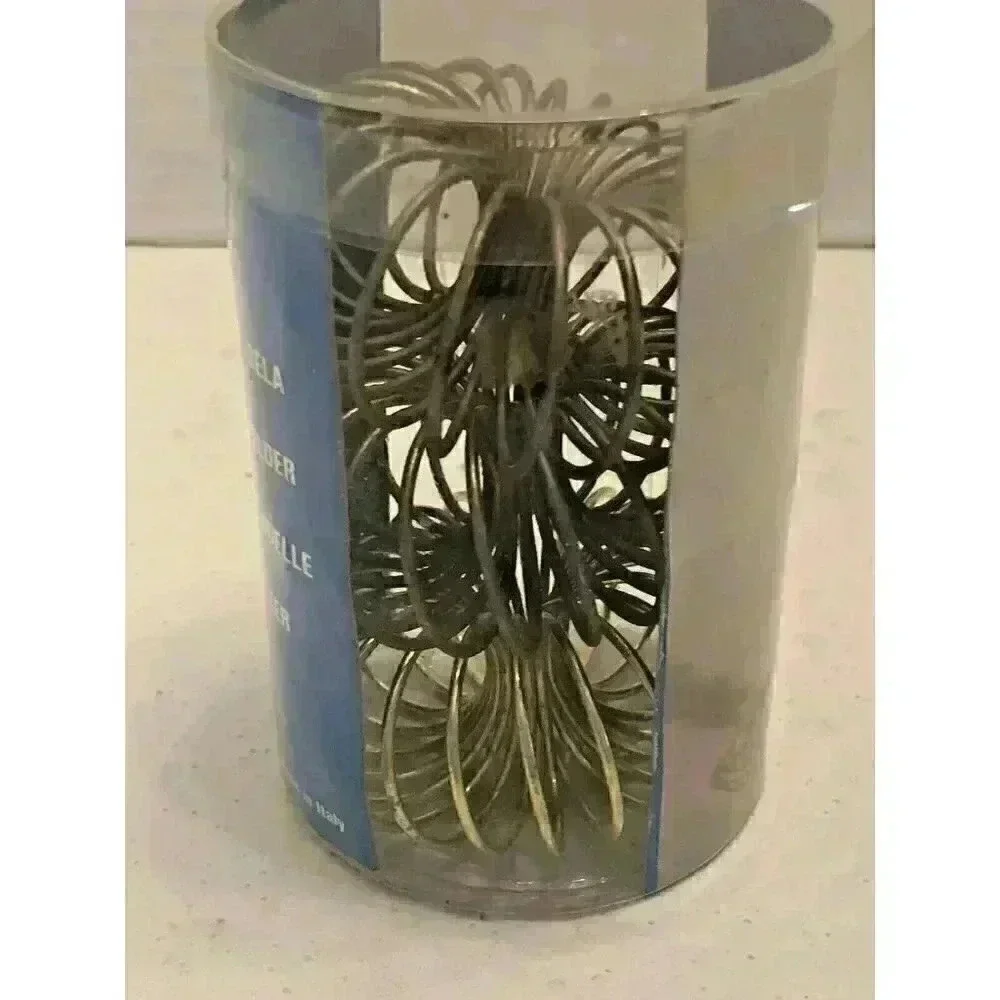 3 Vintage‎ Mid Century Modern Atomic Metal Wire Spring Candles Mail Holders
